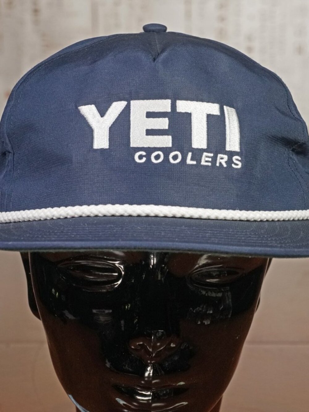YETI Coolers Rope Hat Navy Blue 5 Panel Camp Cap Adjustable Snapback BNWT New